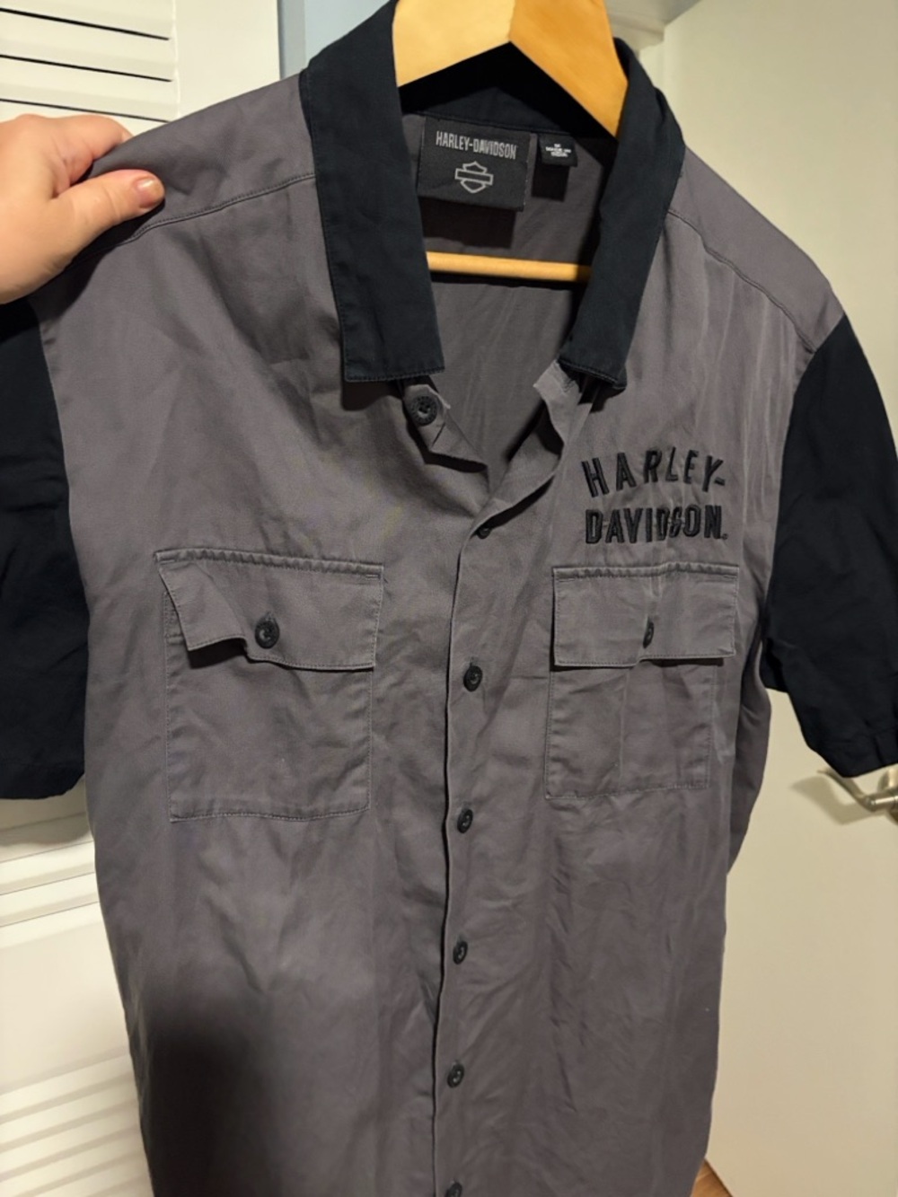 2 Harley-Davidson button down collared shirts